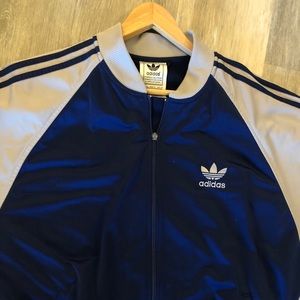 Vintage adidas track jacket navy blue large